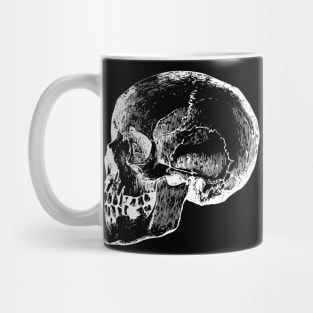 Skull Skully McSkullFace White on Black Mug